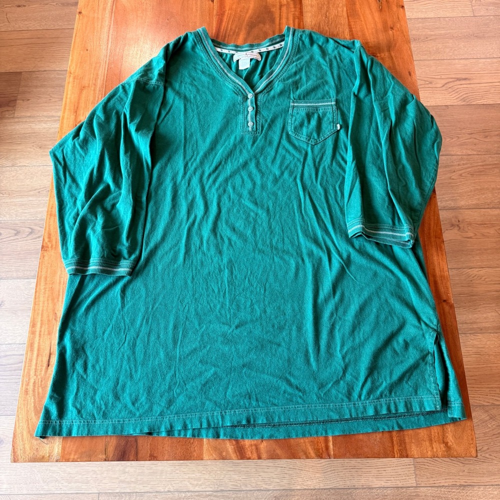 Earth Angels Women's Green 100% Cotton Sleep Shirt Size‎ XL